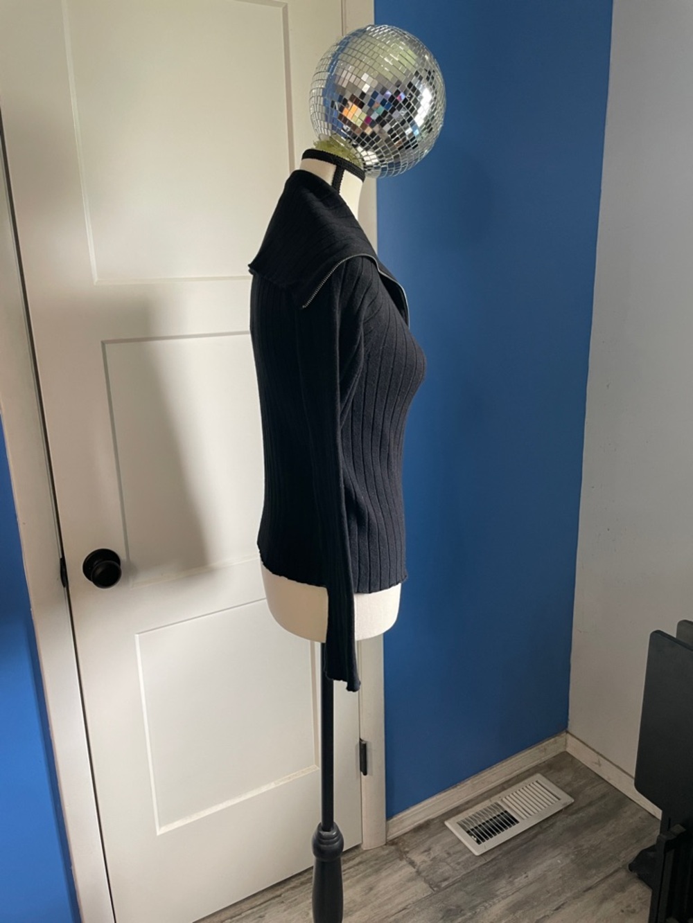 Universal Thread Black Ribbed Zip-Up Jacket - Picture 2 of 5